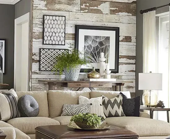 Cozy living room with modern decor and wall art.