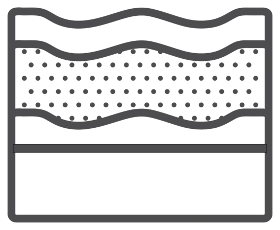 Memory foam mattress cross-section illustration