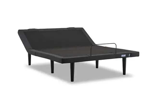 Adjustable black bed frame with reclining feature
