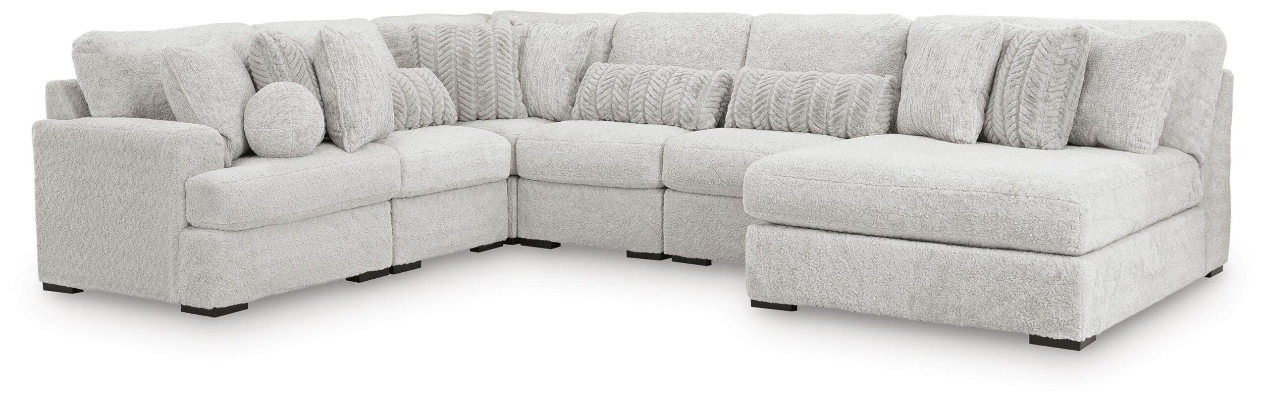 4cdfb458e4c814b7580b6d0dc6ab8499 Cuddle Plush 6-Piece Sectional with Chaise - Image 1
