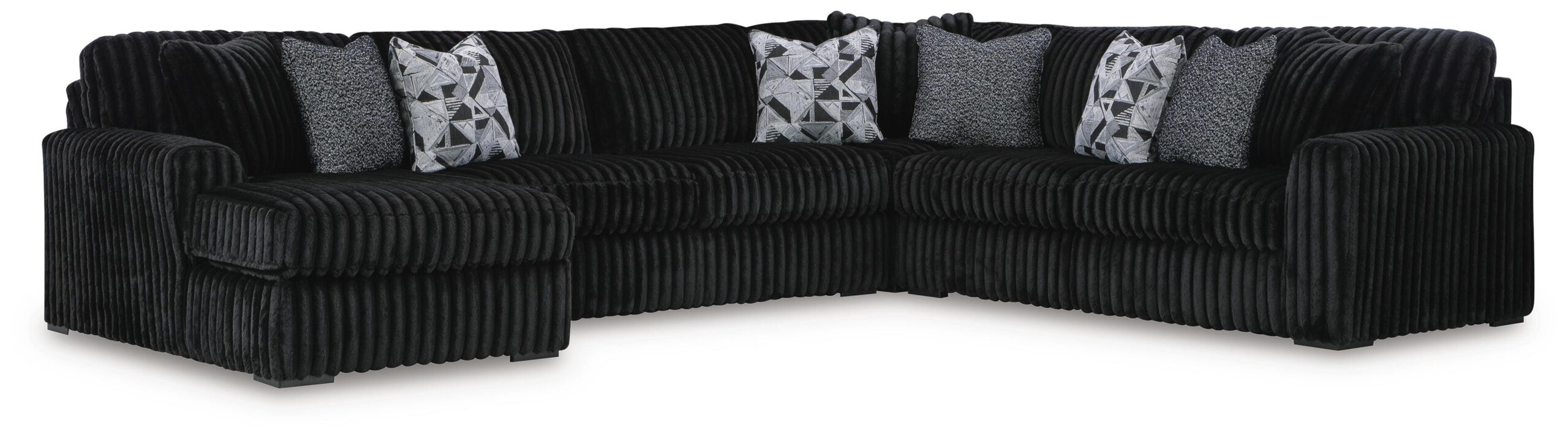 93b8a05722dce2c0b91d2ec394957678 Midnight-Madness 4-Piece Sectional with Chaise - Image 1