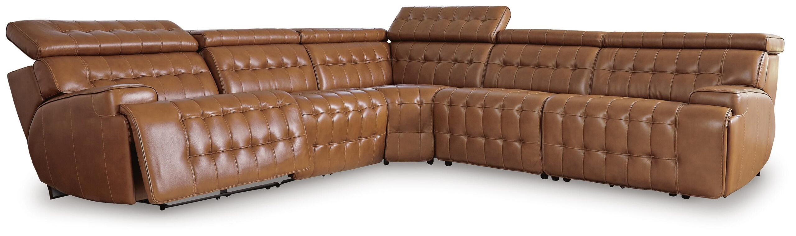 a080e27235ec3587291eeff7e0b1d3eb Temmpton 5-Piece Power Reclining Sectional - Image 1