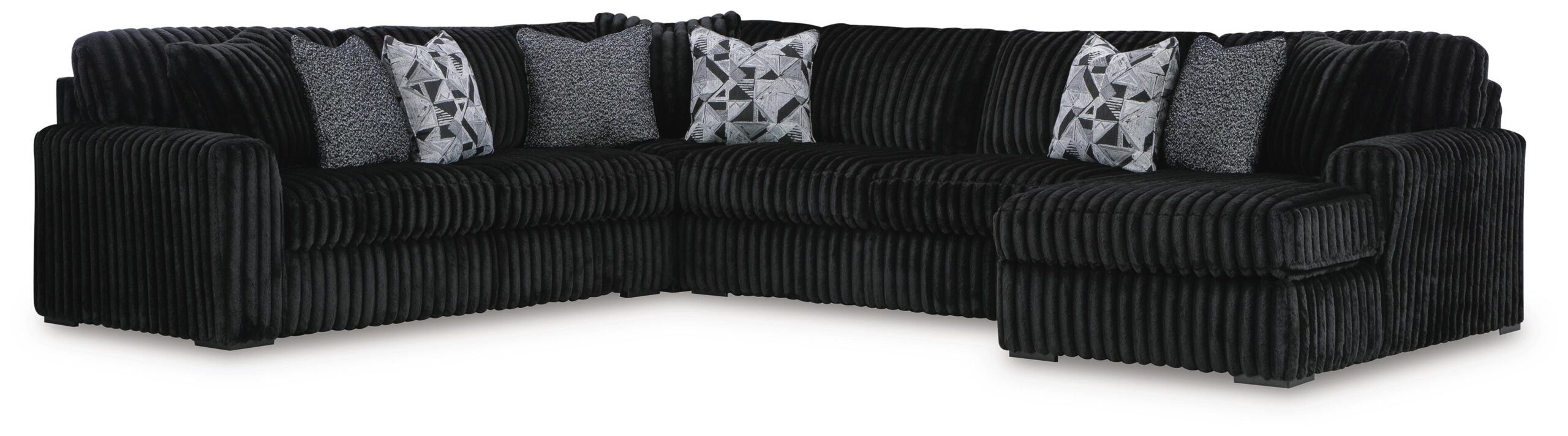 cf9dbee02acb308dc326fe28af7bd140 Midnight-Madness 4-Piece Sectional with Chaise - Image 1
