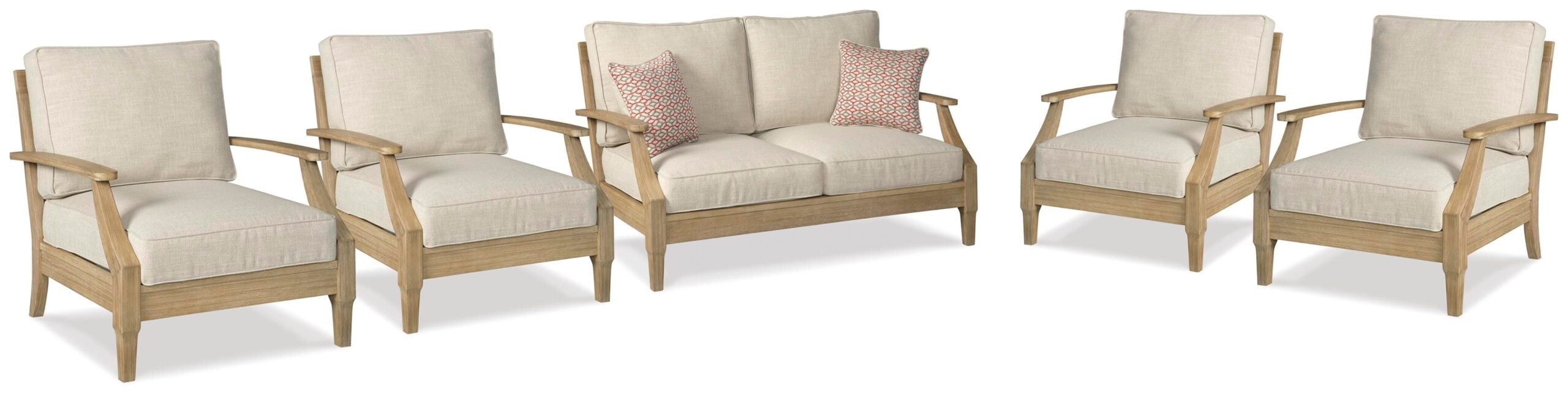 d6d415312f7ed630cc50f083c0c12960 Clare View Outdoor Loveseat and 4 Lounge Chairs - Image 1
